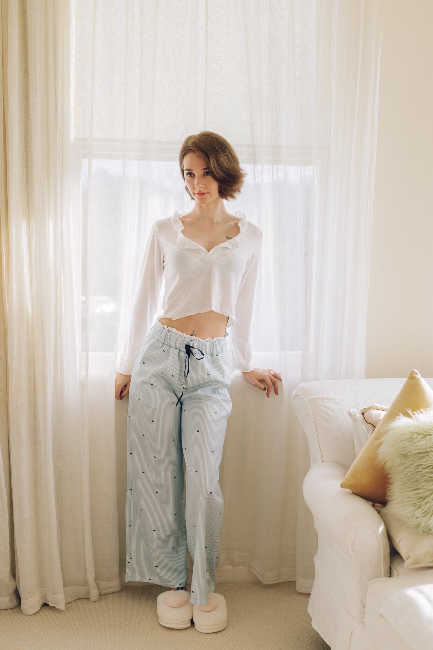 Blue Heart Drawstring Lounge Pants