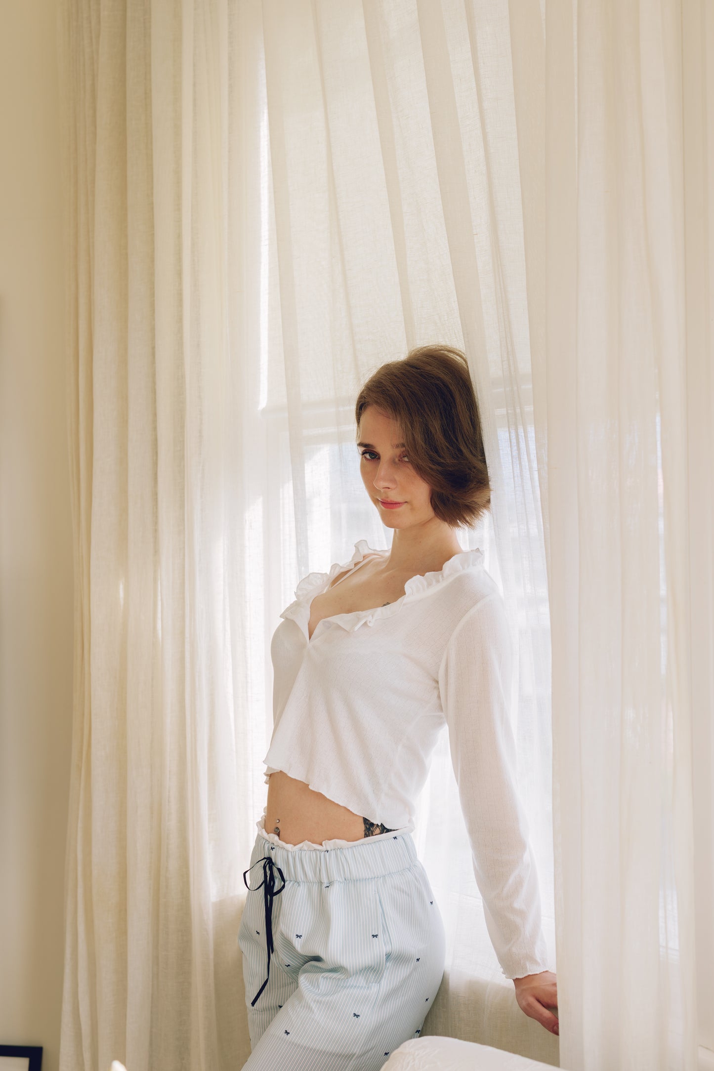Blue Heart Drawstring Lounge Pants