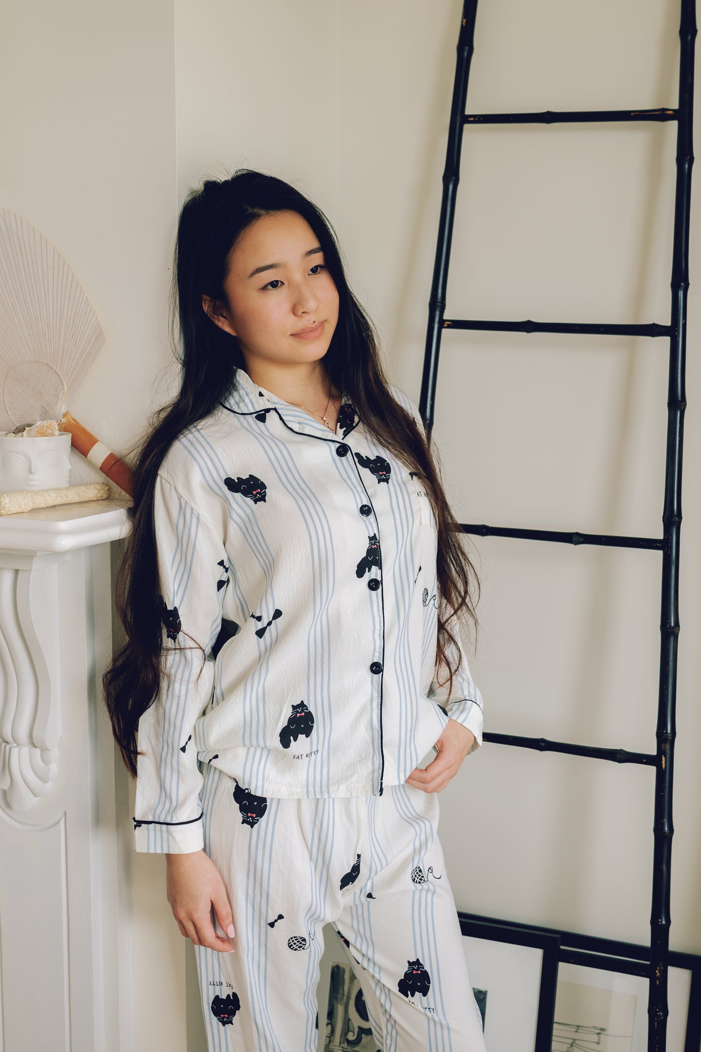 Get Kitty Striped Pajama Set