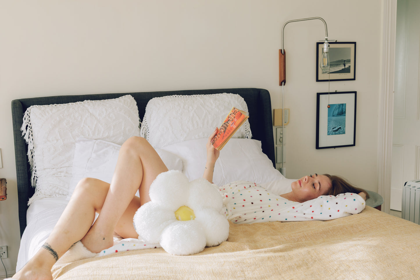 Cozy Polka Dot Fleece Robe – Long Winter Edition