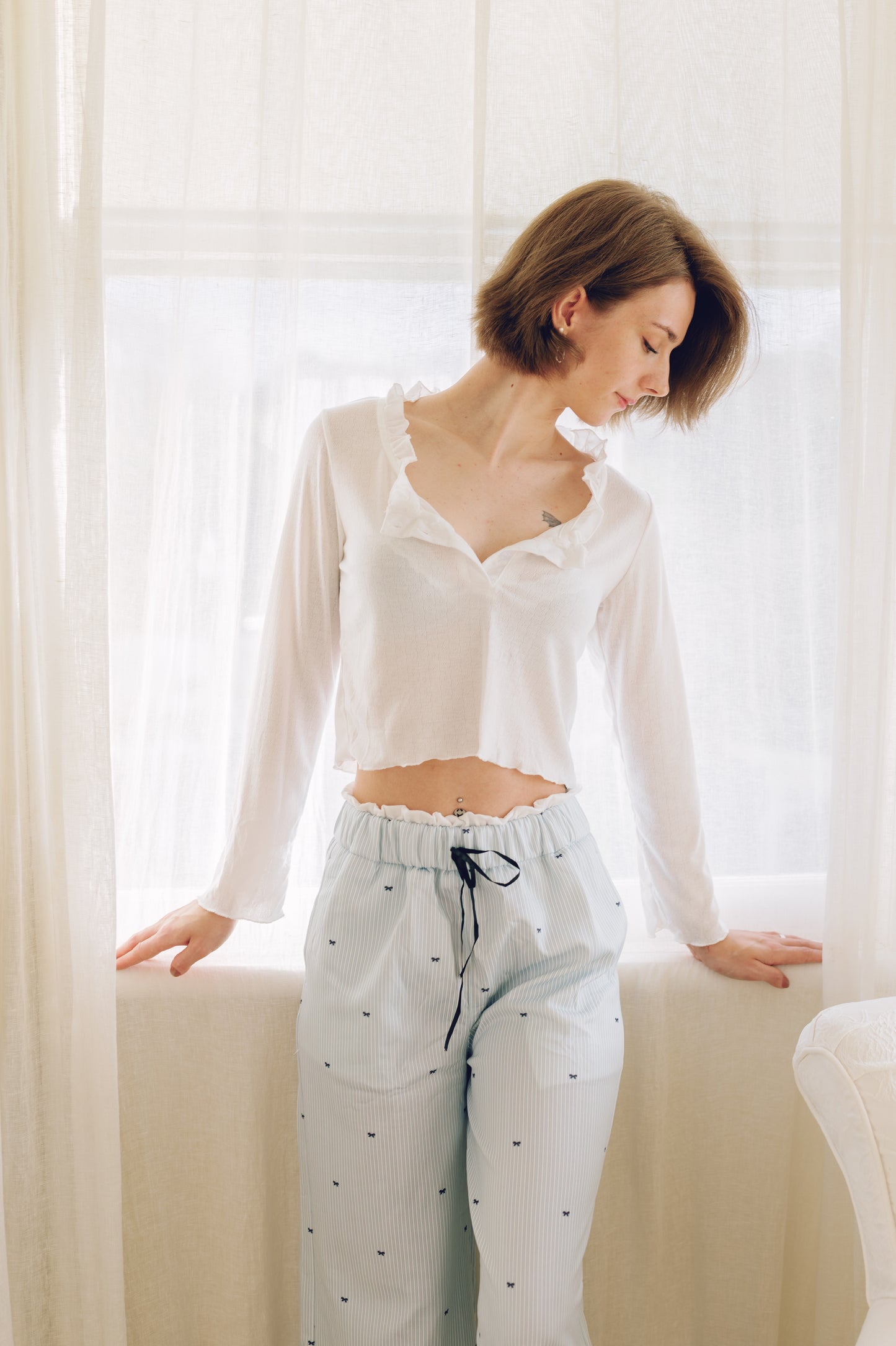 Blue Heart Drawstring Lounge Pants