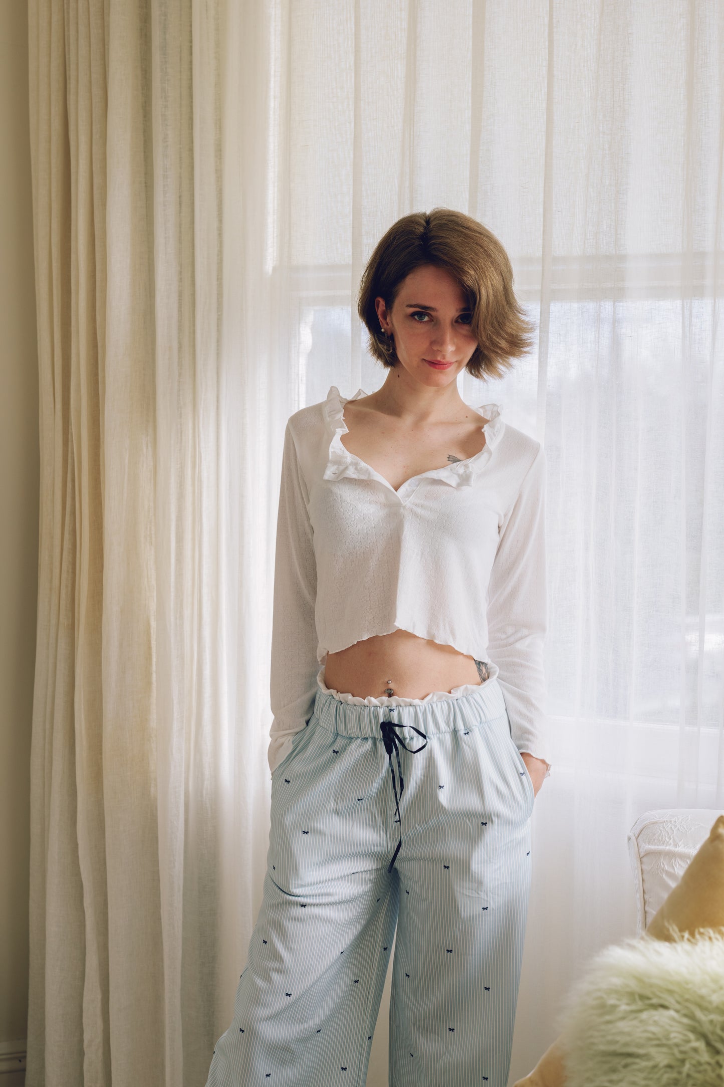Blue Heart Drawstring Lounge Pants