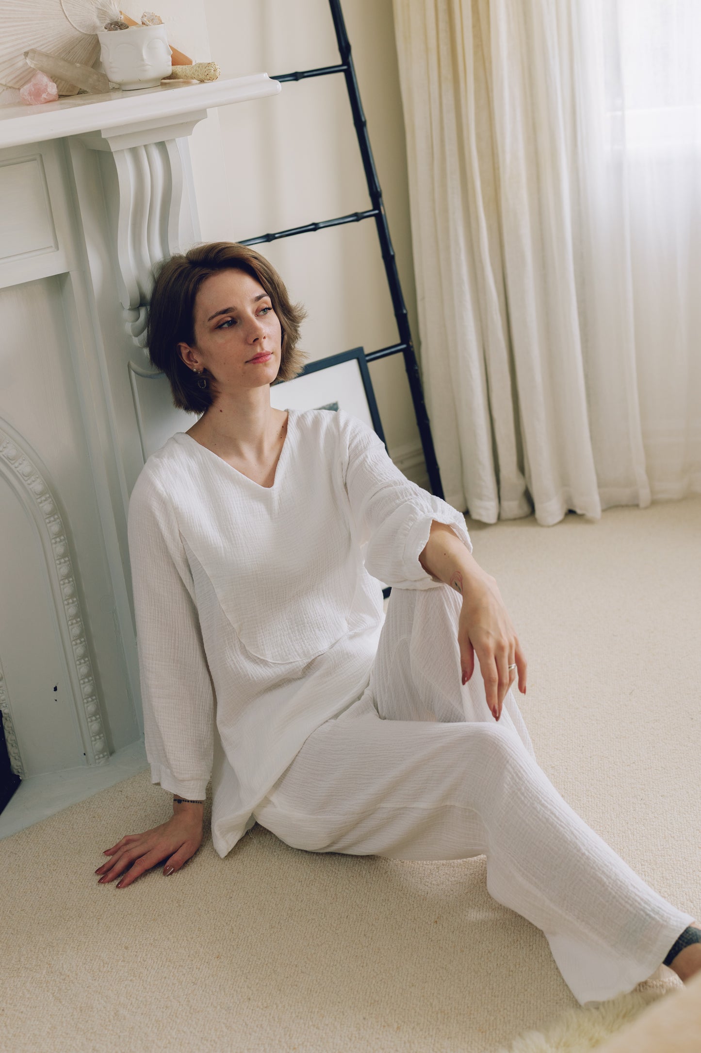 CloudSoft Textured Lounge Set – Minimal White
