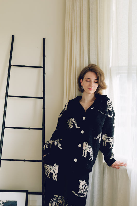 Wild Nights Fleece Set – Leopard Jacquard Edition